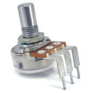 TAYDA 100K OHM Logarithmic Taper Potentiometer PCB Mount Round Shaft Dia: 6.35mm