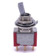 Mini Toggle Switch 1M Series SPDT On-On Short Flat Lever Gold Pins