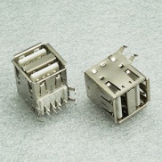 Dual Port USB Stack Type A Female Connector 2x4 Pins 