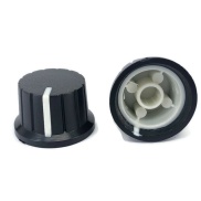 Black Knob White Pointer 16x24mm Shaft Diameter 6.00mm Split Shaft