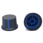 Black Knob Blue Pointer 16x24mm Shaft Diameter 6.00mm Split Shaft