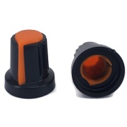 Black Knob Orange Pointer 15x16mm Shaft Diameter 6.00mm Split Shaft