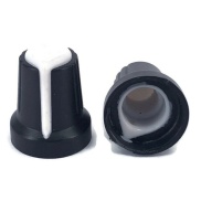 Black Knob White Pointer 15x16mm Shaft Diameter 6.00mm Split Shaft