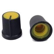 Black Knob Yellow Top 15x15mm Shaft Diameter 6.00mm Split Shaft
