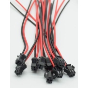 2 Pins Male JST LED Connectors Black Color 22AWG