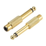 6.35mm 1/4" Male Mono Plug To RCA Female Jack Audio Adapter Connector 