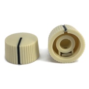 Serrated round pointer Knob Cream 20x12mm Shaft Hole 6.35mm