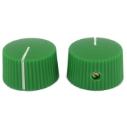 Serrated round pointer Knob Green 20x12mm Shaft Hole 6.35mm