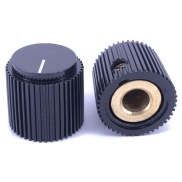 Rippel knob Black 18x17mm Shaft Hole 6.35mm