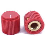 Rippel knob Red 18x17mm Shaft Hole 6.35mm