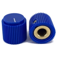 Rippel knob Blue 18x17mm Shaft Hole 6.35mm