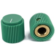 Rippel knob Green 18x17mm Shaft Hole 6.35mm