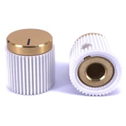 Rippel White knob Gold Top 18x19mm Shaft Hole: 6.35mm