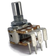 TAYDA 100K OHM Linear Dual Taper Potentiometer PCB Mount Round Shaft Dia: 6.35mm