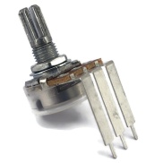 TAYDA 100K OHM Logarithmic Taper Potentiometer Spline Shaft PCB Mount