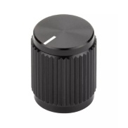 Aluminum Control Knurled knob 13x16mm Shaft Hole 6.4mm Black Color