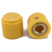 Rippel knob Yellow 18x17mm Shaft Hole 6.35mm