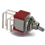 Mini Toggle Switch 1M Series DPDT On-On Short Handle Vertical right angle