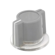 Plastic Gray Knob 26x18mm Shaft Hole 6.4mm