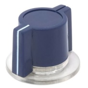 Plastic Dark Blue Knob 26x18mm Shaft Hole 6.4mm