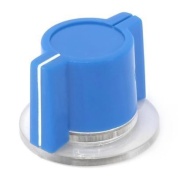 Plastic Light Blue Knob 26x18mm Shaft Hole 6.4mm