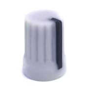 Grey Rubber Knob 15x20mm D Shaft 6x4.5mm