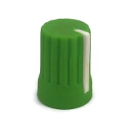 Green Rubber Knob 15x20mm D Shaft 6x4.5mm