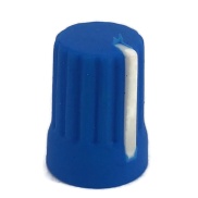 Blue Rubber Knob 15x20mm D Shaft 6x4.5mm