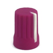 Pink Rubber Knob 15x20mm D Shaft 6x4.5mm