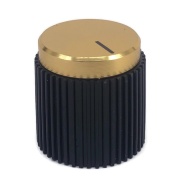 Rippel Black knob Gold Top 18x19mm Shaft Hole: 6.35mm