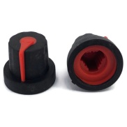 Black knob Red Pointer 16x14mm shaft hole 6x18T 