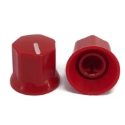 Red Plastic knob 15x14mm D Shaft 6x4.5mm