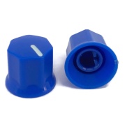 Blue Plastic knob 15x14mm D Shaft 6x4.5mm
