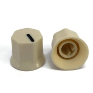 Cream Plastic knob 15x14mm D Shaft 6x4.5mm