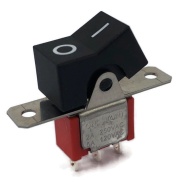 Mini Rocker Switch Momentary ON-(ON) SPDT Black Actuator with Marking