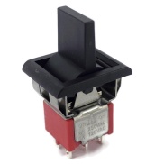 Mini Rocker Switch ON-OFF-ON DPDT Black Lever