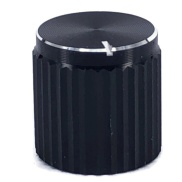 black Control Knob 12x12mm Shaft Hole 6x18T