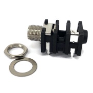 6.35mm 1/4" Mono Insulated Unswitched Cylindrical Socket Jack PCB Pins
