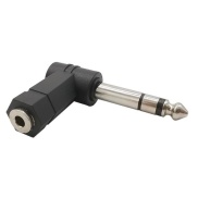 6.35mm 1/4" STEREO to 3.5mm Jack Right Angle Adaptor