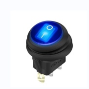 Round Waterproof Rocker Switch Blue ON/OFF SPST Panel Mount LAMP 12V
