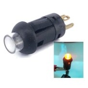 Illuminated PUSH BUTTON SWITCH SPST Momentary Yellow LED 0.1A 30VDC