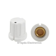 KN8F White Knob 16x15mm SHAFT DIAMETER 6.00MM