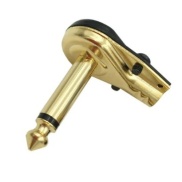 6.35mm 1/4" Mono Right Angle Metal Plug Gold Plated