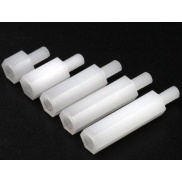 White Plastic Nylon Standoff Spacer Silver Screw Hex Male M3x5mm