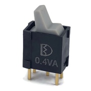 Sub-Mini Rocker Switch 4U Series SPDT ON-ON Gray Lever PCB Pins