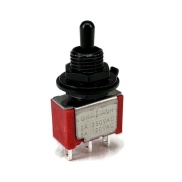 Mini Toggle Switch 1M Series SPDT On-Off-On Short Lever Black Shaft