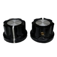 Boss Style Silver Top Black Knob 23mm