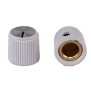 White Rogan knob 13x12mm Shaft Hole 6.4mm
