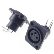 3 Pin XLR Female Panel Mount Chassis Socket Right Angle