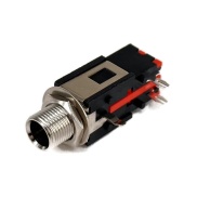 6.35mm 1/4" Right Angle Mono Female Connector Thread Lock Panel Mount CK635008